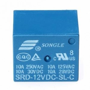 20Pcs SONGLE Mini 12V DC Power Relay SRD-12VDC-SL-C PCB Type