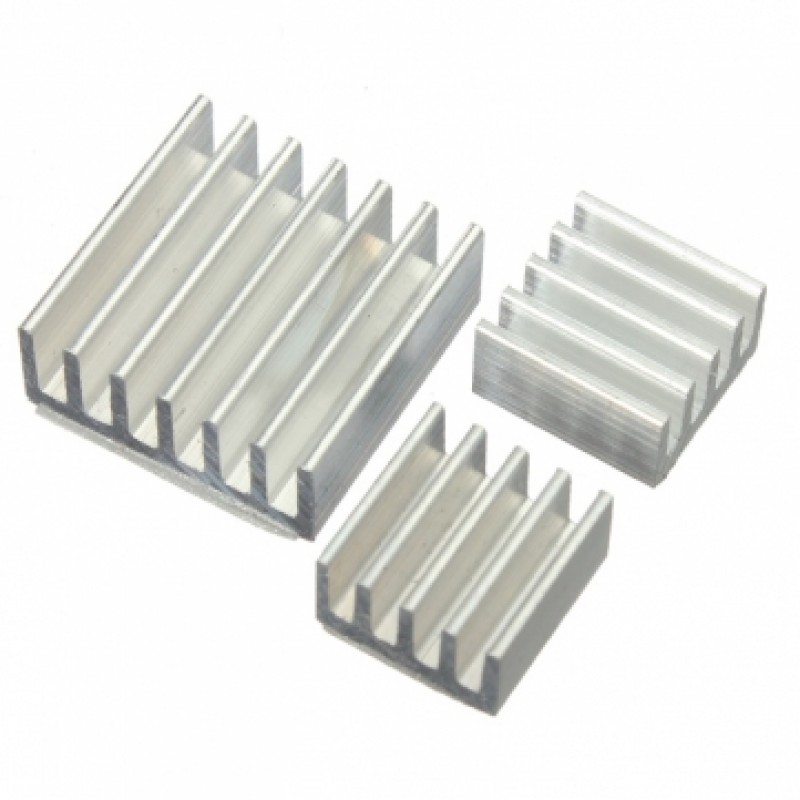 3pcs Adhesive Aluminum Heat Sink Cooler Kit For Cooling Raspberr