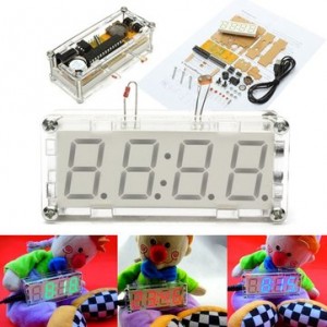 DIY 0.8 Inch Digital Tube LED Electronic Clock Kit Red Blue Gree