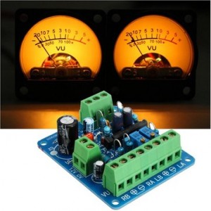 Audio Level Amp Driver Board With Two VU Meter