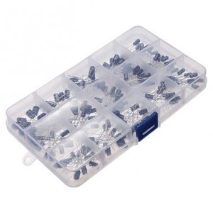 215Pcs 15 Values 0.1uF-330uF Mix Electrolytic Capacitor Kit With