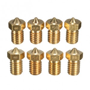 4pcs 0.25mm 0.5mm 0.6mm 0.8mm Brass Nozzle For 1.75 / 3.0mm Fila