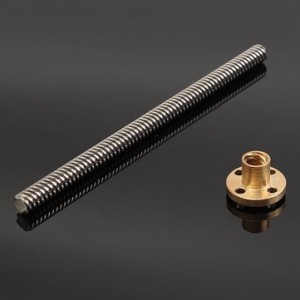 8mm T8x2 Lead Screw Trapezoidal ACME With Brass Nut Kit 140 / 20